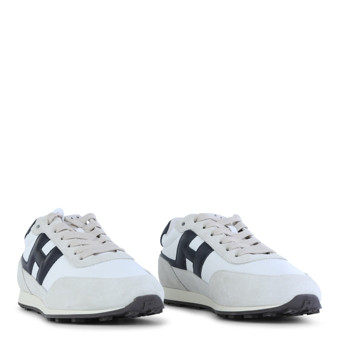 Hogan White And Black Leather Sneakers