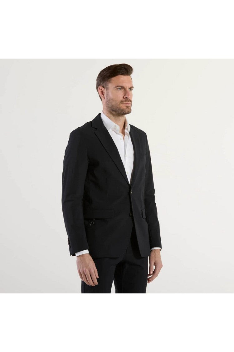 Rrd Black Tailored Polyamide Classic Lapel Blazer