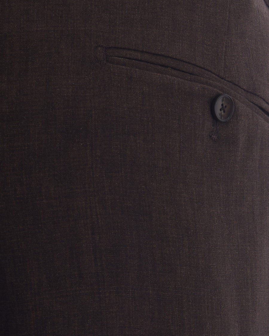 Briglia Pantalone Portobello Brown Trousers With Pleats And Central Crease