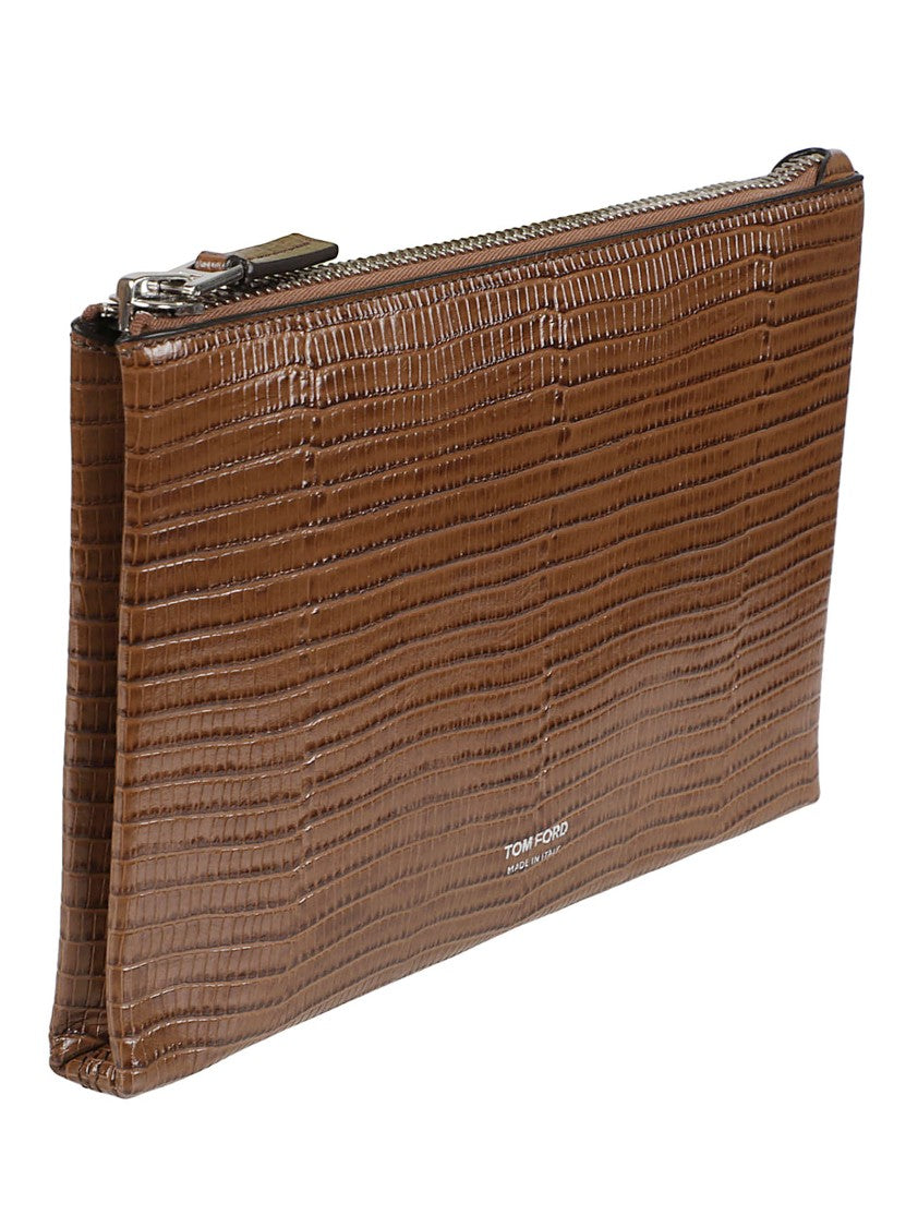 Tom Ford Printed Tejus Pattern Slim Wrist-Strap Pochette