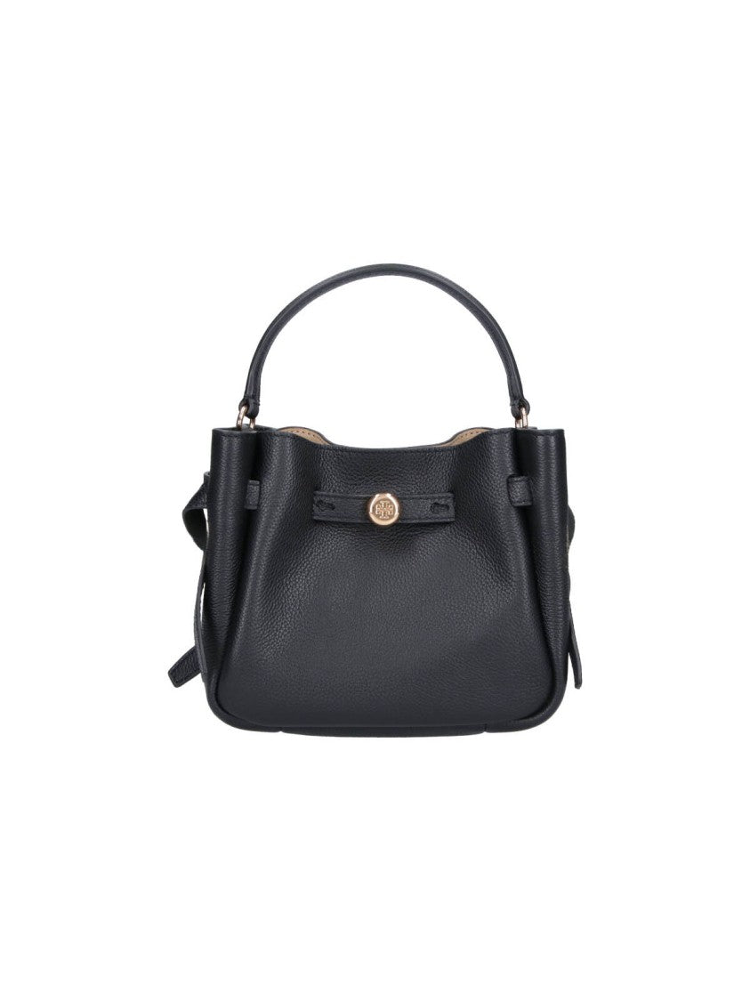 Tory Burch Black Romy Mini Calf Leather Bucket Bag