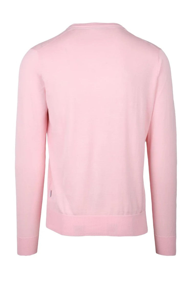 People Of Shibuya Pink Crewneck Cotton Silk Linen Sweater
