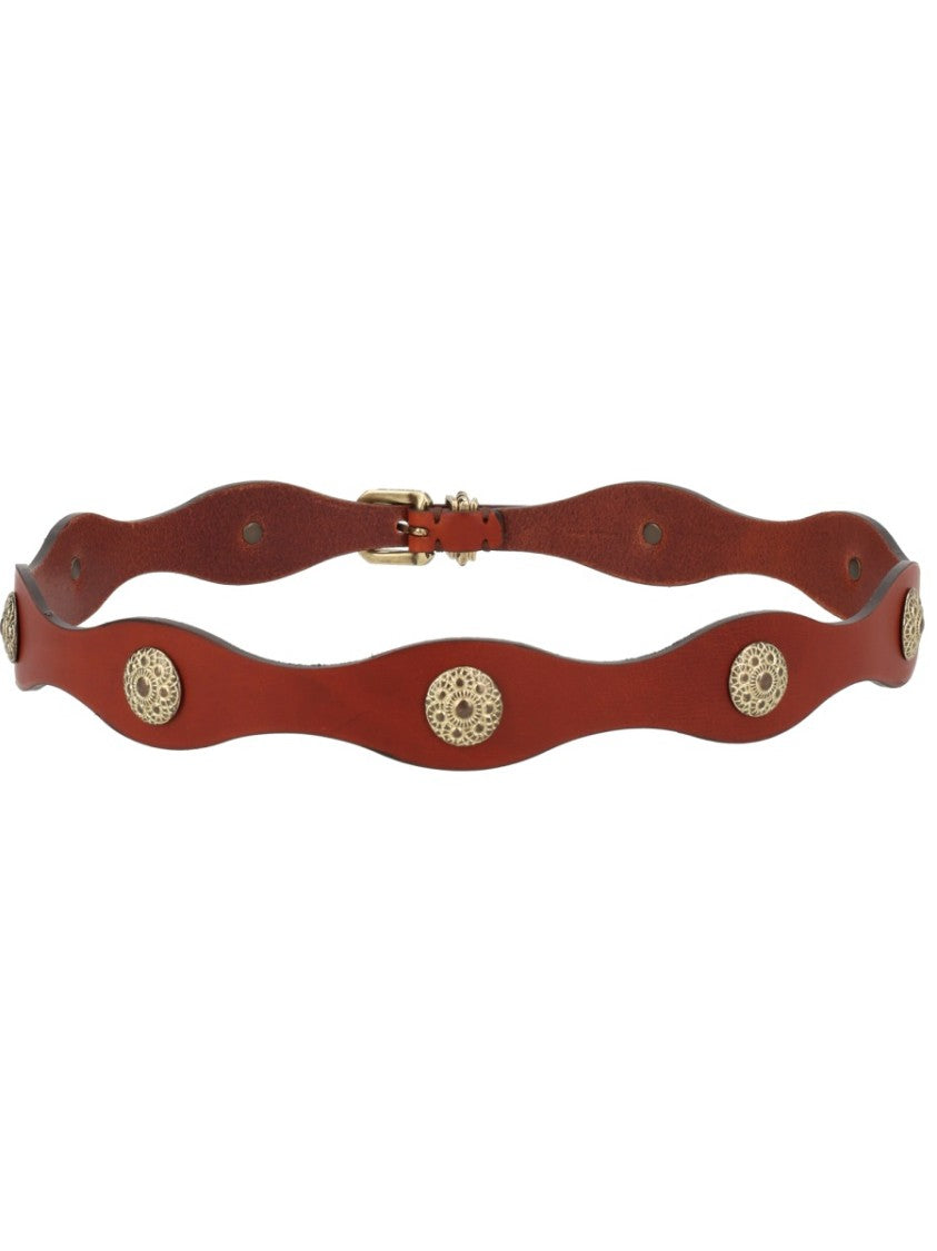 Etro Black Wavy Twisted Buckle Leather Belt