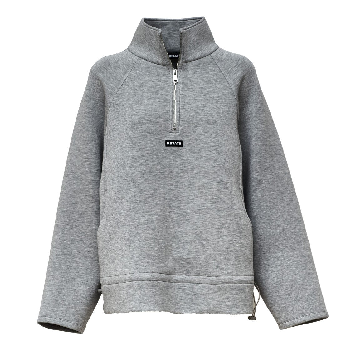 Rotate Half-Zip Scuba Jacket With Adjustable Hem And Logo Patch