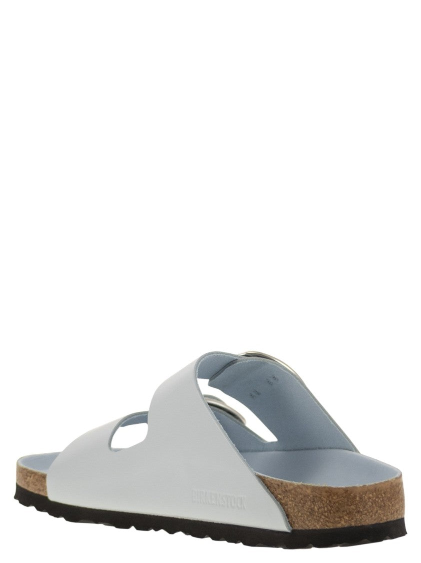 Birkenstock Shine Blue Arizona Big Buckle Sandals
