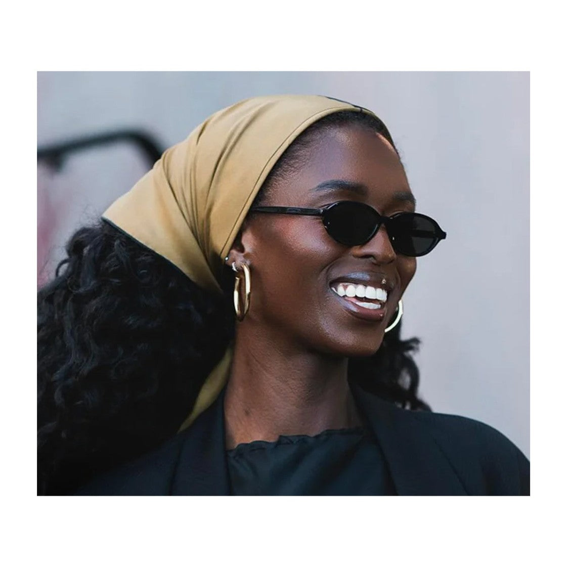 L.G.R. Sophisticated Oval Acetate Sunglasses With Gold Accents