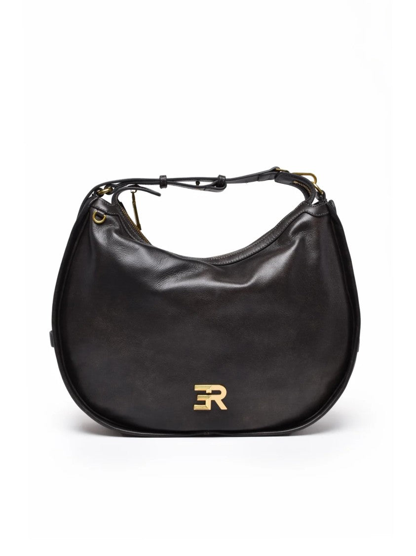 Ermanno Firenze Angelica Crescent Shoulder Bag With Zip Closure And Adjustable Strap