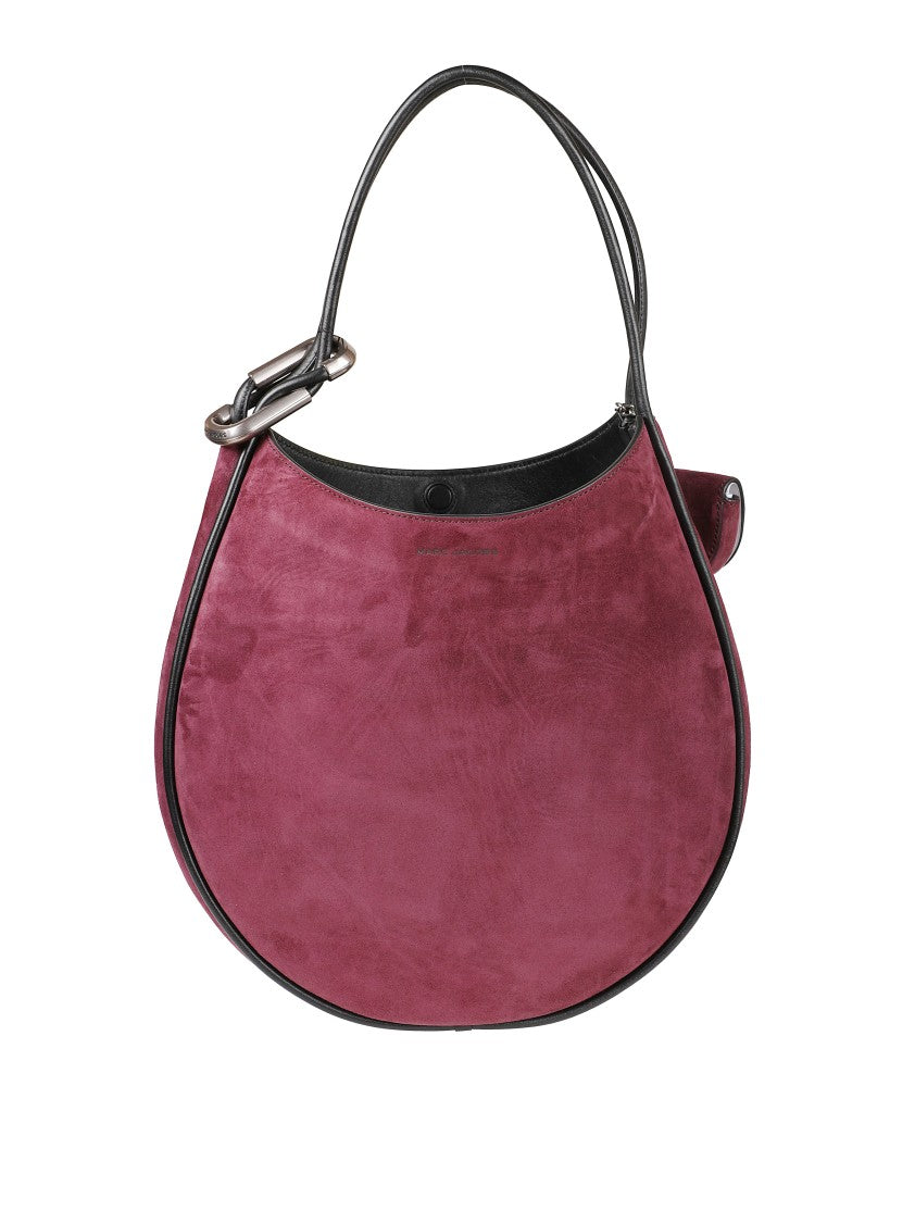 Marc Jacobs Crescent-Shaped Purple Suede Handbag With Black Trim
