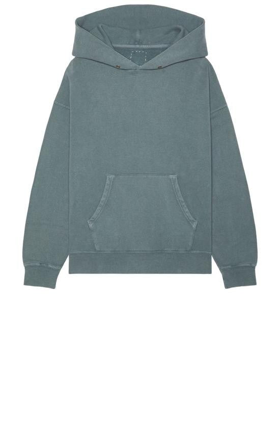 Visvim Relaxed Fit Green Pullover Hoodie With Kangaroo Pocket