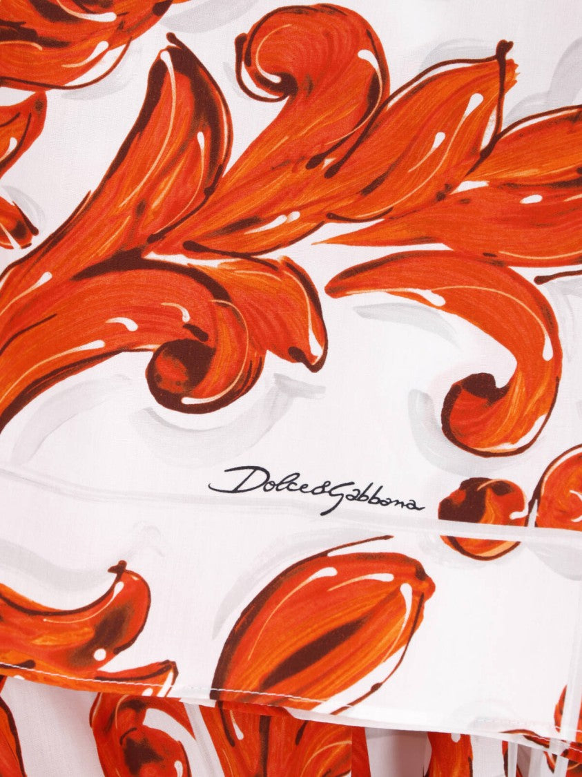 Dolce & Gabbana Multicolor Majolica Poplin Mini Dress