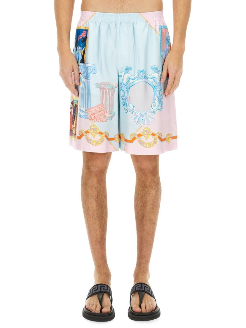 Versace Silk Shorts With Refined Silhouette