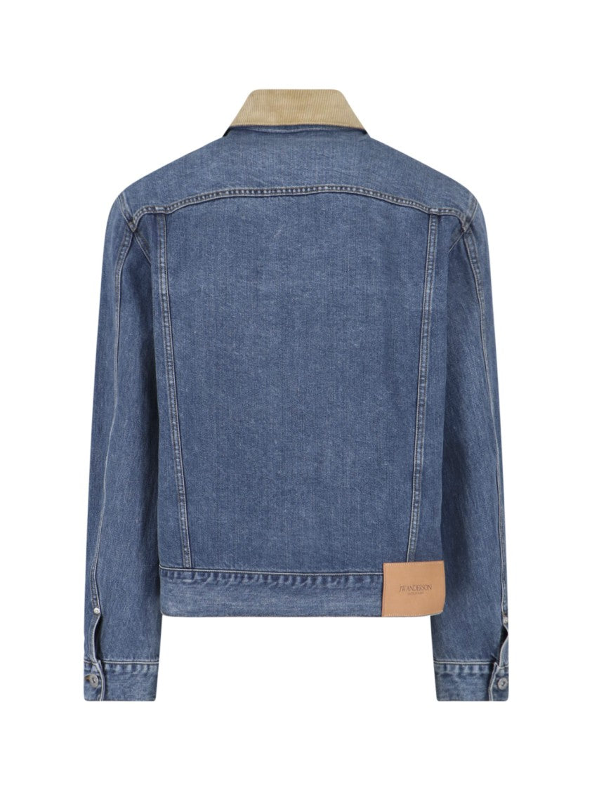 J. W. Anderson Blue Contrast Corduroy Collar Denim Jacket
