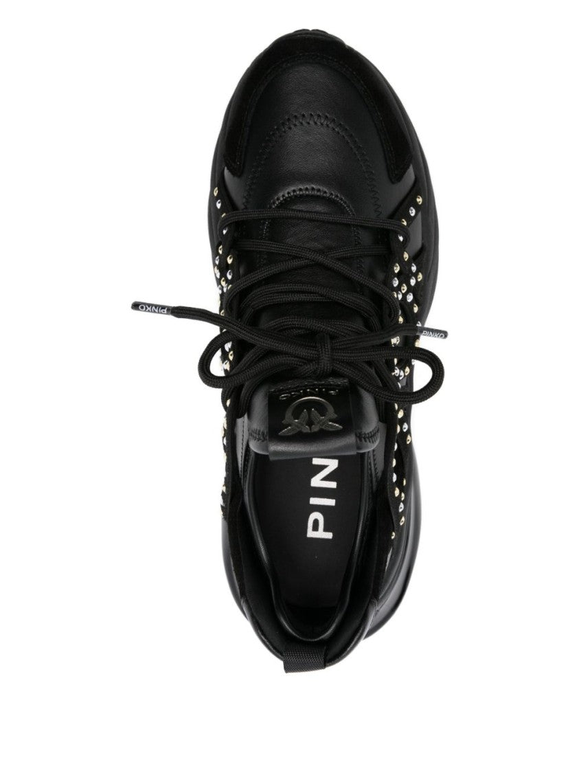 Pinko Black Sneakers With Sculpted Sole