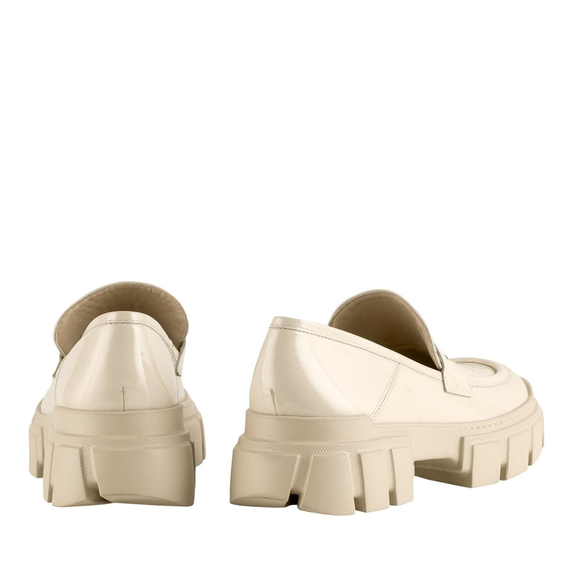 Högl Beige Vince Chunky Patent Leather Loafers
