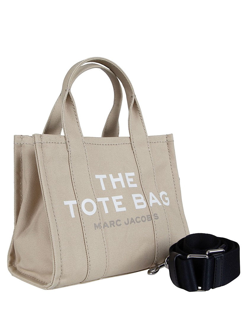 Marc Jacobs Structured Tote Bag In Beige Cotton Canvas