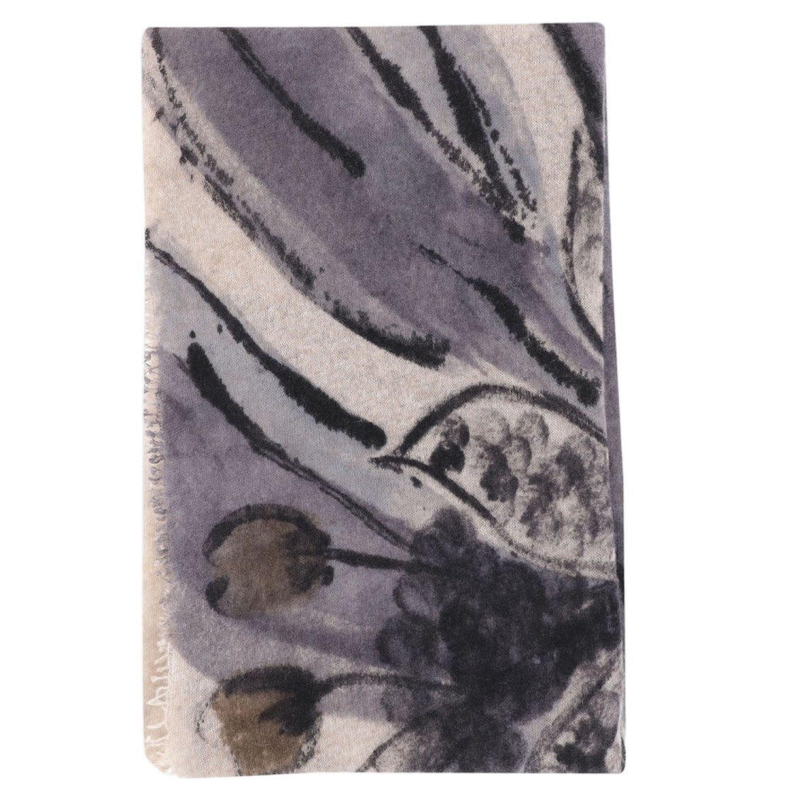 Faliero Sarti Rectangular Cashmere Scarf With Fringed Edges And Birch Pattern