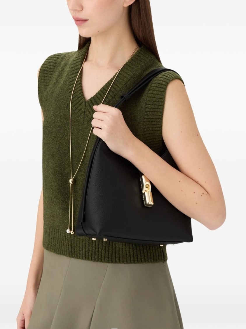Furla Structured Black Leather Handbag