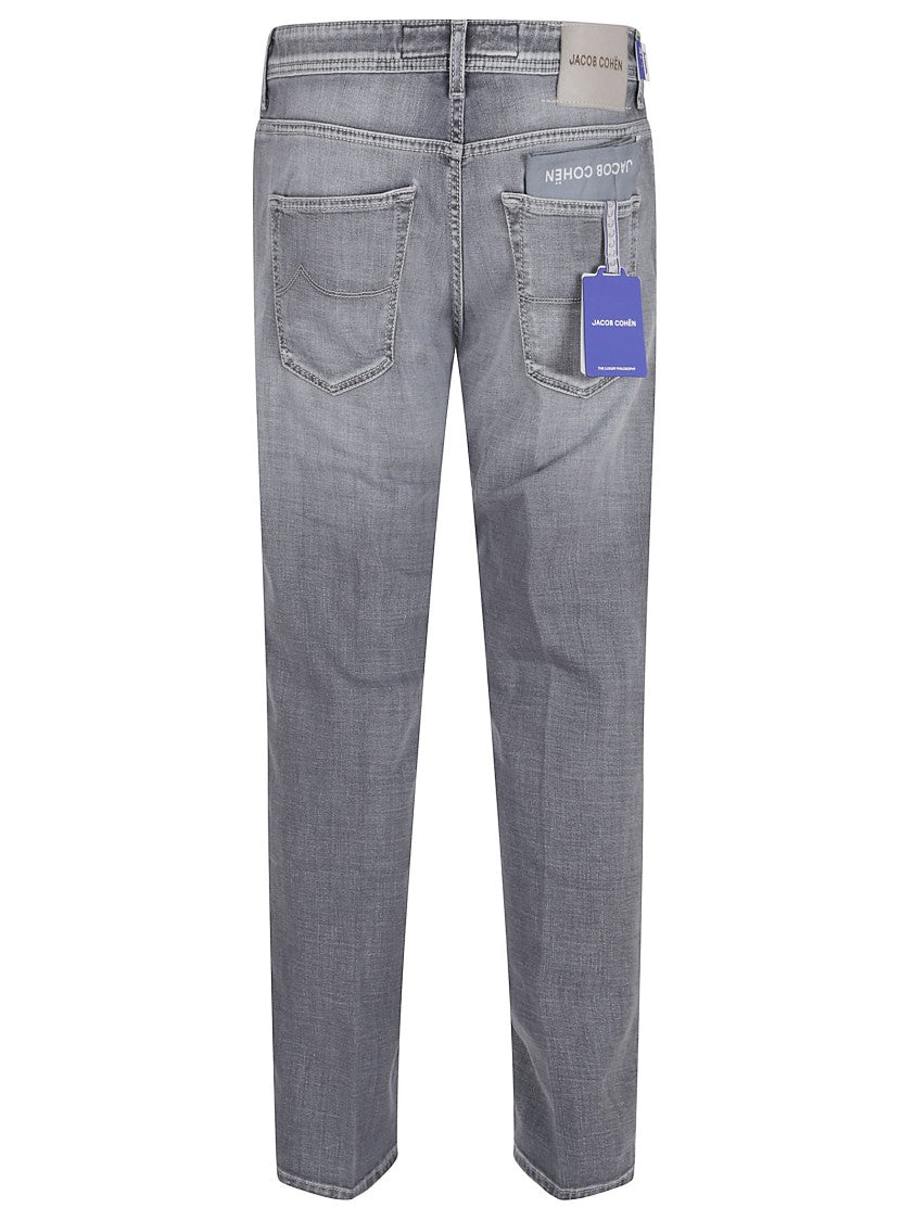 Jacob Cohen Slim Cropped Jeans In Medium Grey Wash
