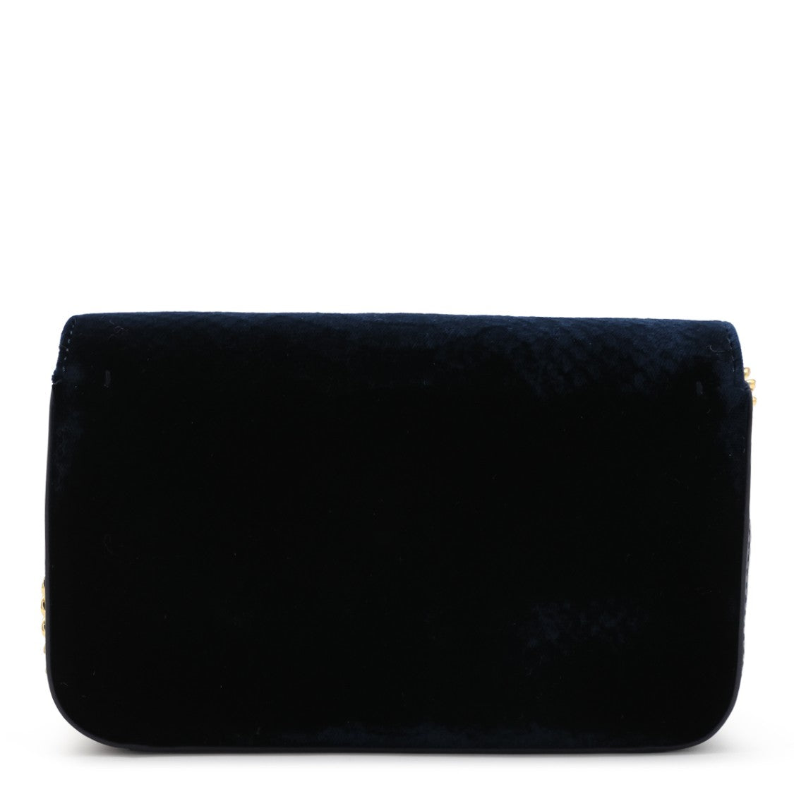 Elisabetta Franchi Plush Velvet Gold Chain Strap Shoulder Bag