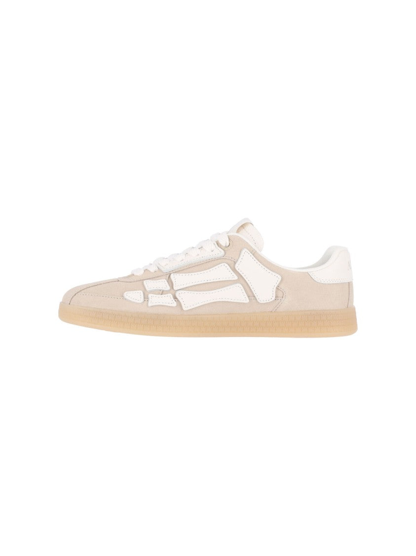 Amiri Beige Suede Skeletal Pattern Low-Top Sneakers