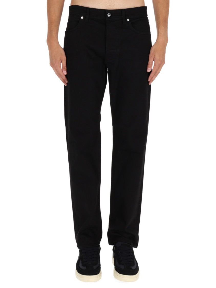 Stone Island Straight-Leg Black Trousers With Five-Pocket Design