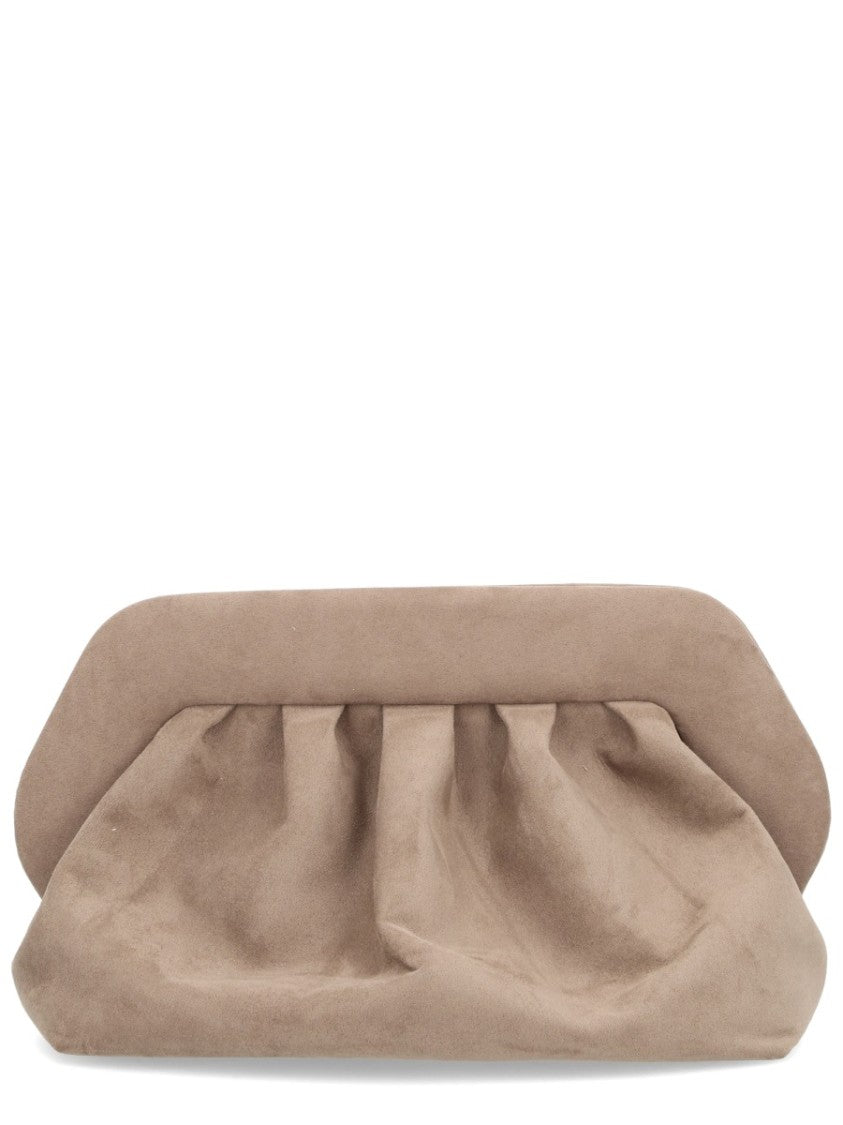 Themoirè Grey Ruched Design Clutch