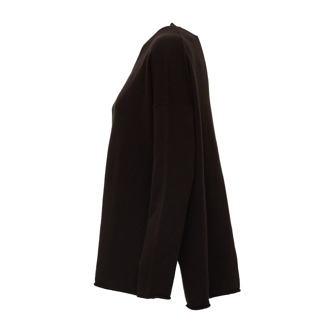 Allude V-Neck Oversized Side Slit Cashmere Sweater