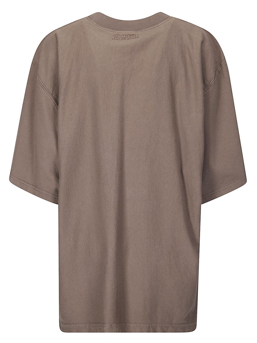 Hed Mayner Black Embroidered Oversized Cotton T-Shirt