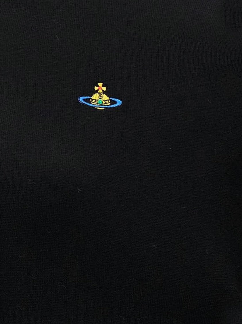 Vivienne Westwood Classic Knit Cardigan With Button-Down Front And Embroidered Emblem