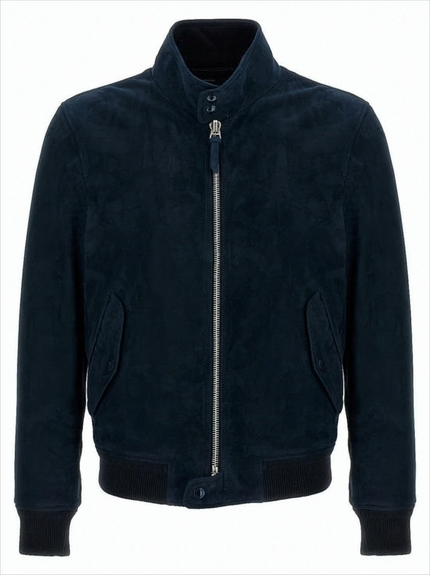 Tom Ford Navy Suede Leather Jacket