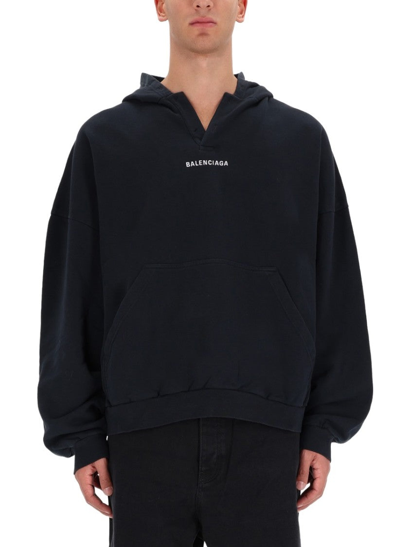Balenciaga Oversized Hooded Cotton Sweatshirt