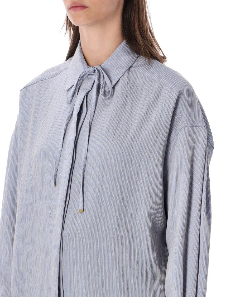 Sessùn Liza Tie-Neck Relaxed Textured Shirt