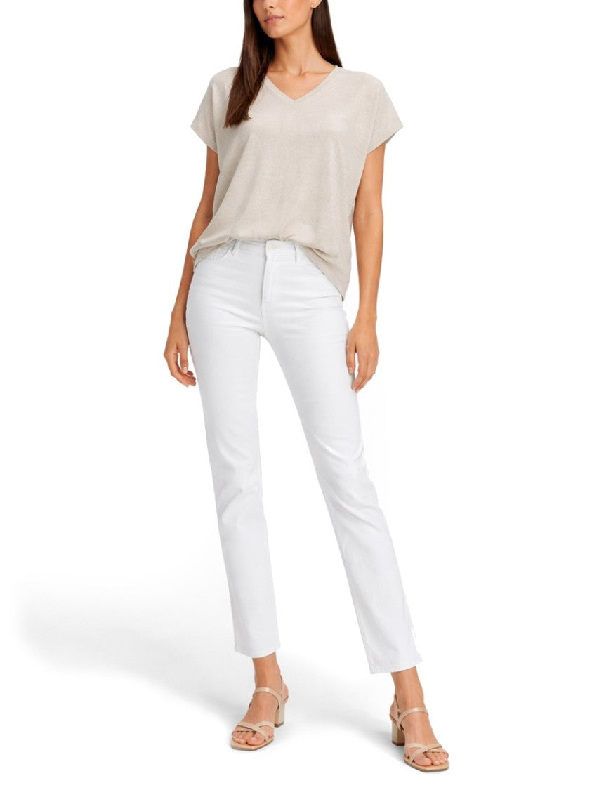 Fabiana Filippi V-Neck Cotton-Blend Knit Top