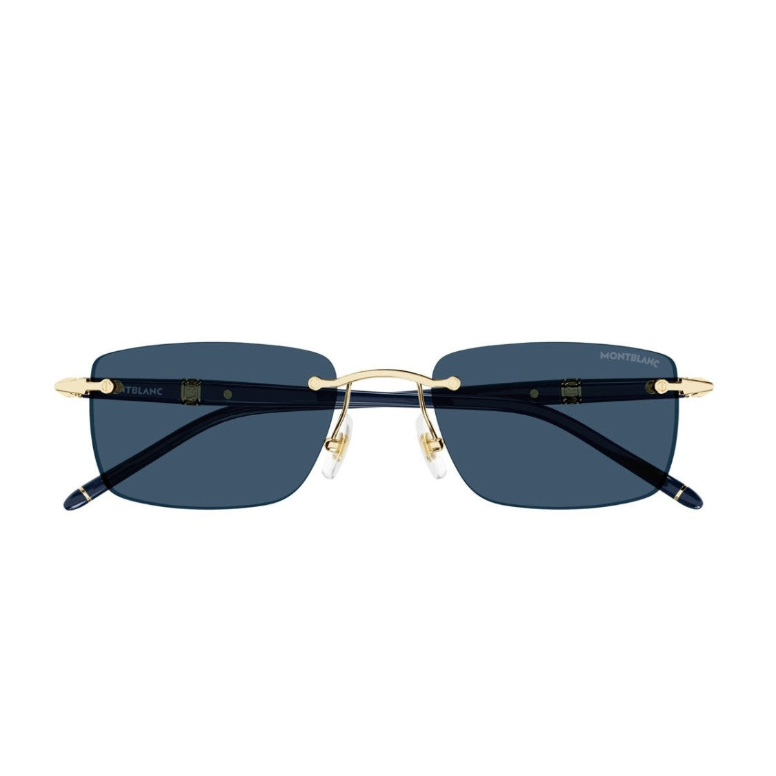 Montblanc Blue Mb0344s Meisterstuck Rectangle Sunglasses