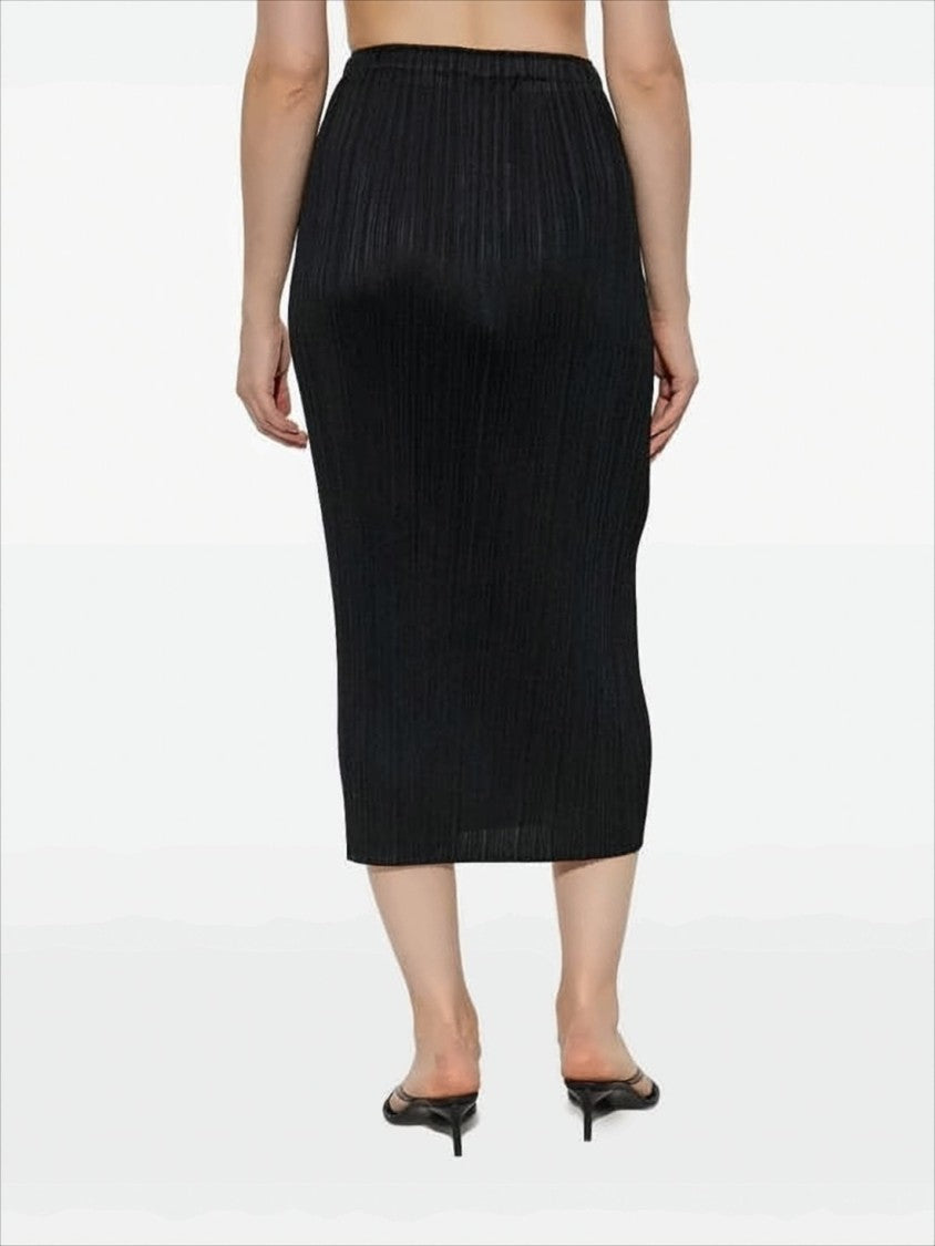 Pleats Please Midi Skirt With Fitted Waistband