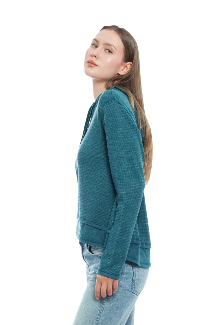 Wilt Long Sleeve Double Peplum Hoodie