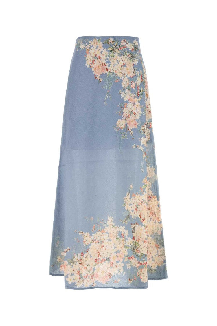 Zimmermann Printed Linen Cascadian Skirt