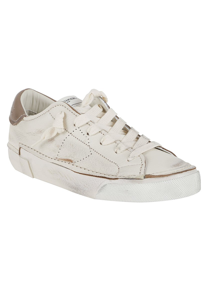Philippe Model Prld.Dv01 Distressed White Leather Sneakers
