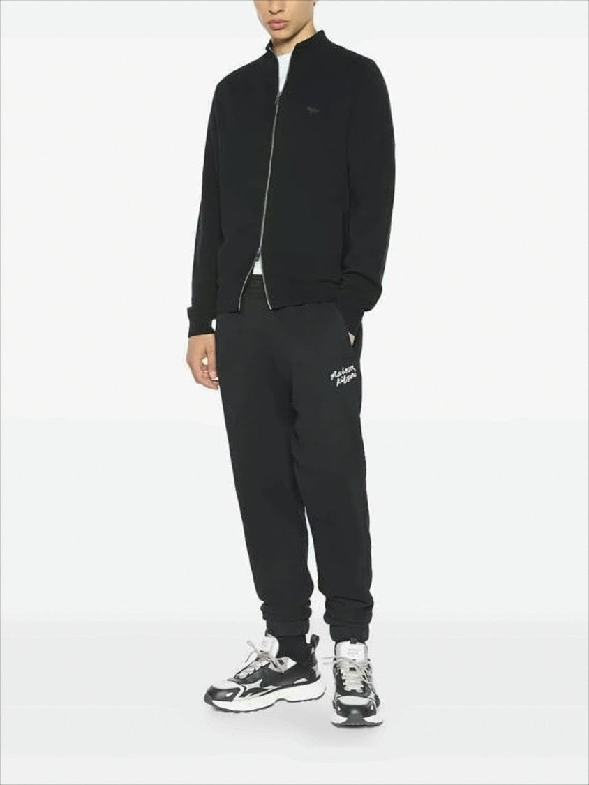 Maison Kitsuné Relaxed-Fit Cotton Jogger Pants With Handwritten Logo
