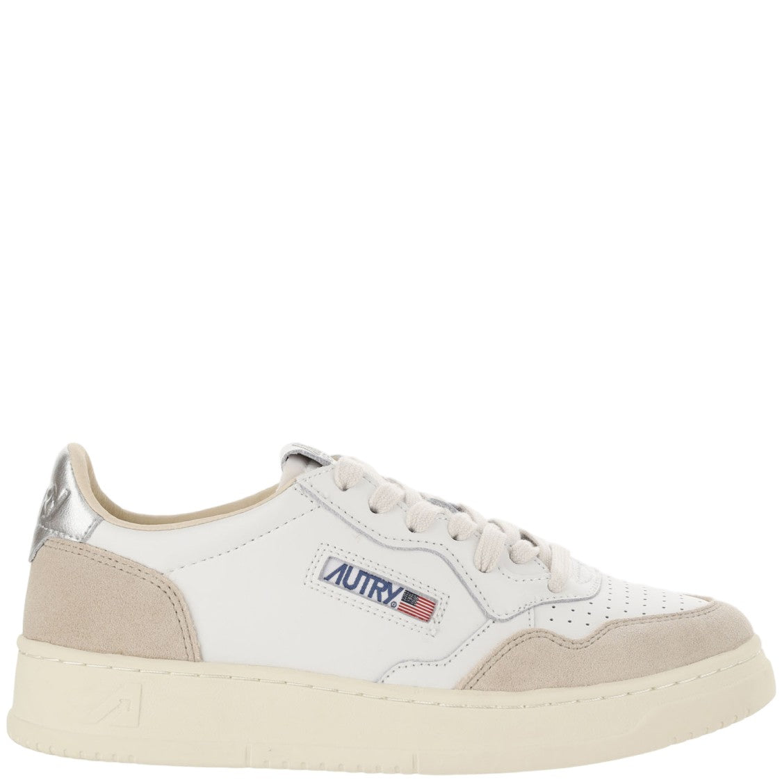 Autry Medalist Leather Sneakers With Suede Inserts