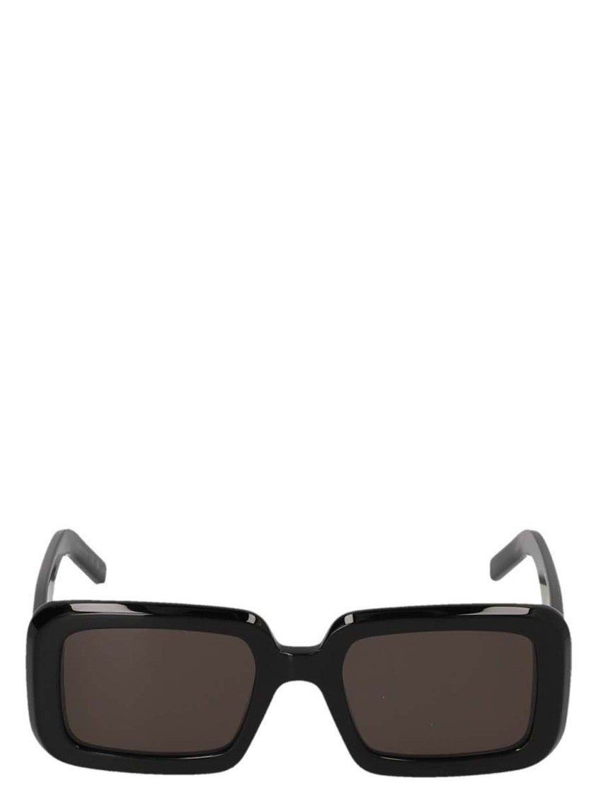 Saint Laurent Bold Square Frame Sunglasses With Engraved Temples