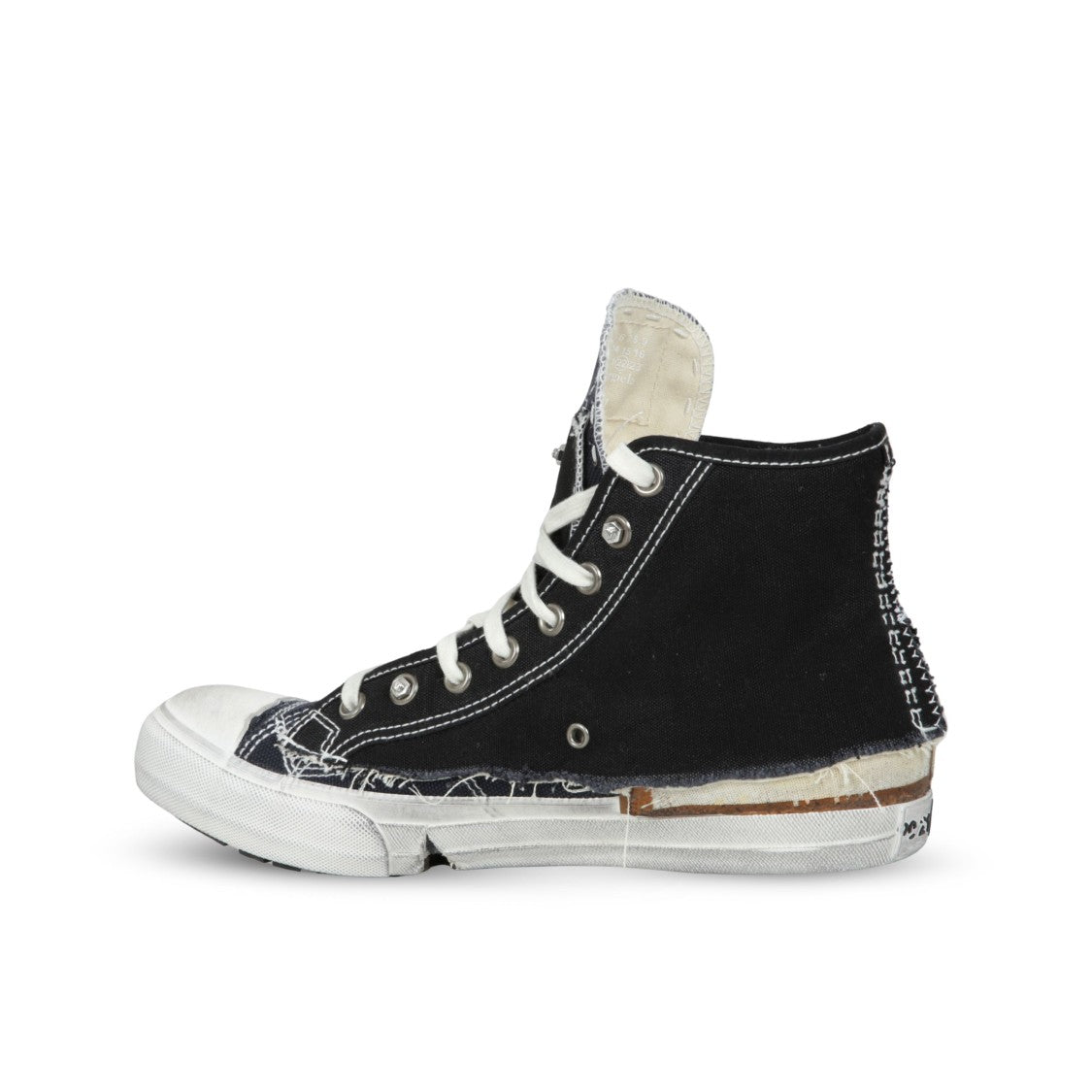 Maison Margiela High-Top Sneakers With Layered Canvas