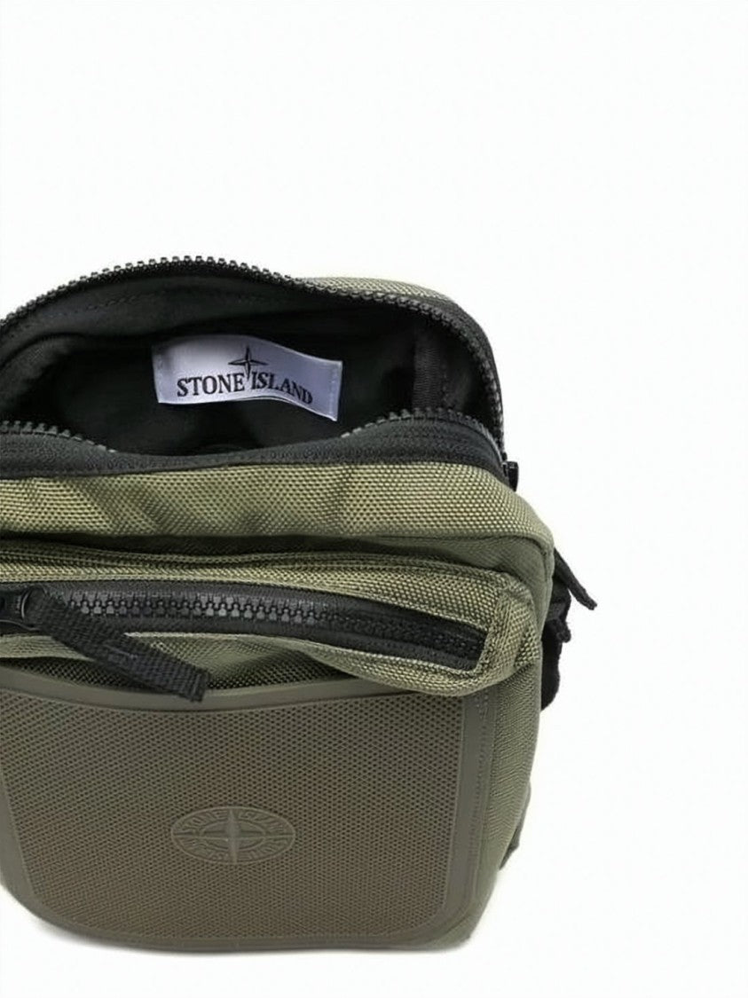 Stone Island Olive Green Nylon Panama Accessory Pouch With Embossed Logo