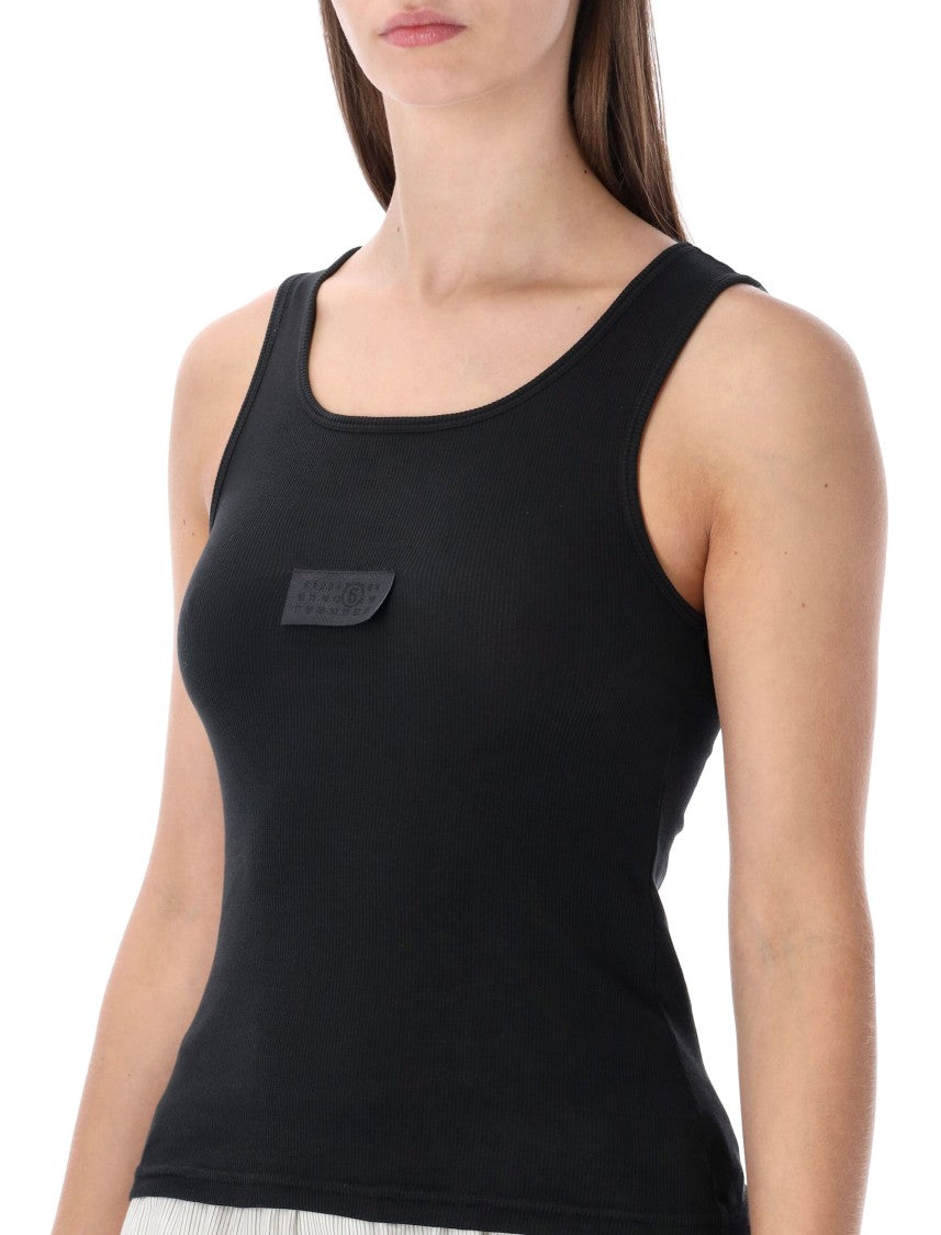 Mm6 By Maison Margiela Ribbed Jersey Tank Top