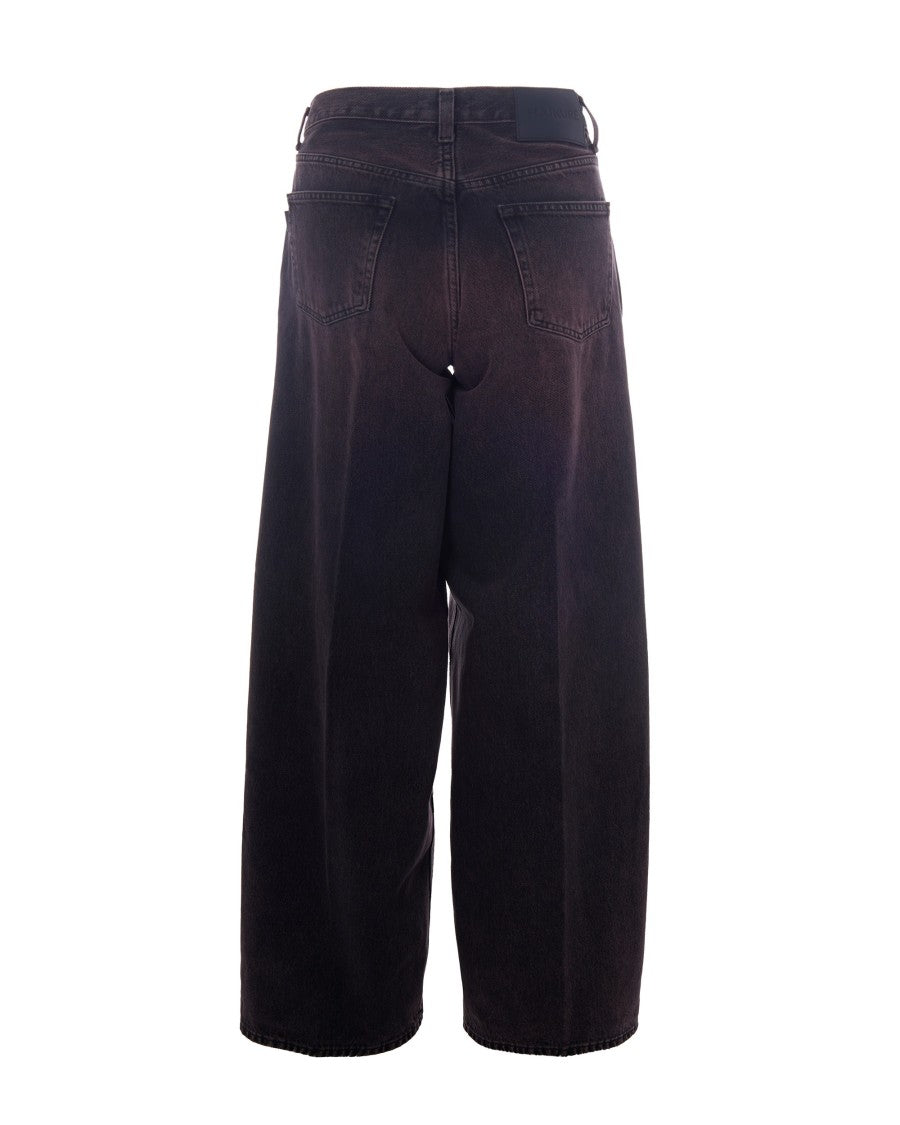 Haikure High-Waisted Wide-Leg Jeans With Dark Wash Effect
