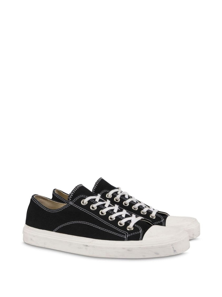 Moschino Panelled Black Canvas Sneakers