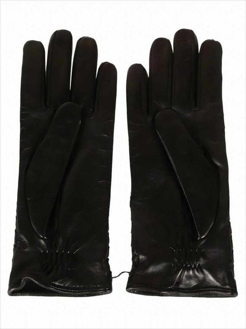 Bottega Veneta Lambskin Leather Gloves With Woven Detailing