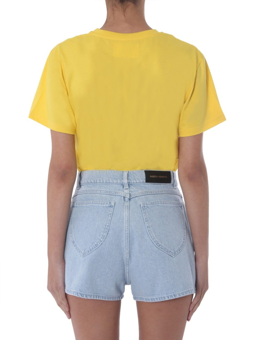 Alberta Ferretti Sequin 'Love Me' Crew Neck T-Shirt