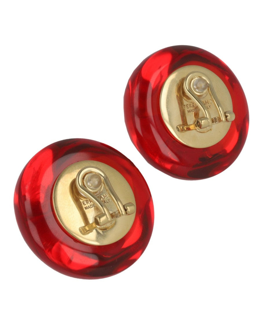 Ferragamo Large Sculptural Clip On Earrings