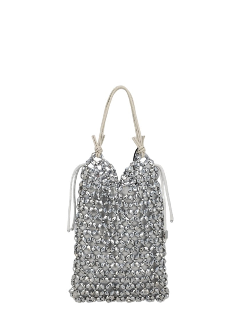 Staud Textured Crystal Bead Tote Bag With Soft Handle